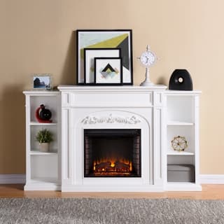 slide 1 of 1, Harper Blvd Oxley White Bookcase Electric Fireplace