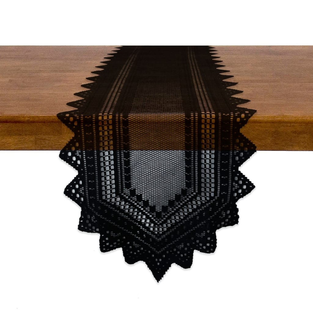 Nordic Lace Tablerunner - Black - 14 X 72"