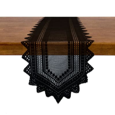 Nordic Lace Tablerunner - Black - 14 X 72"