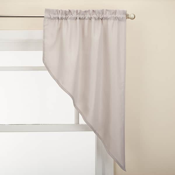 Opaque Grey Ribcord Kitchen Curtain Pieces Tiers Valances Grey Ribcord Kitchen Curtain Pieces