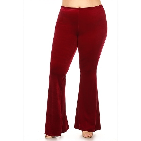 plus size velvet flare pants