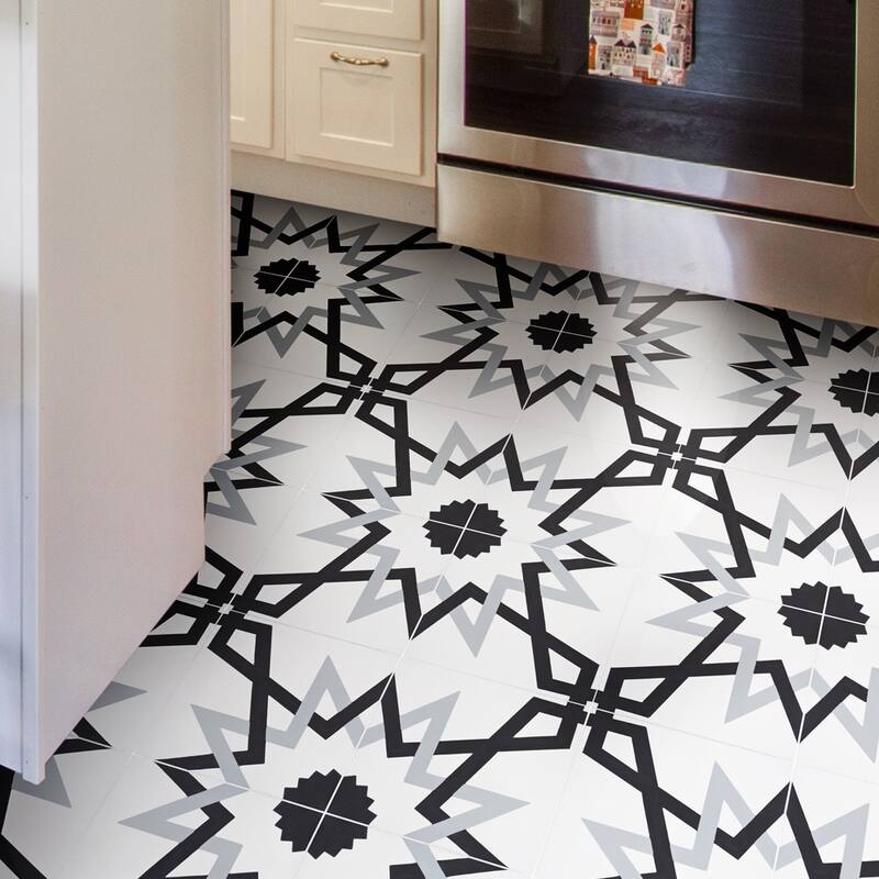 Handmade Merzouga in Black and Gray Tile, Pack of 12 (Morocco)