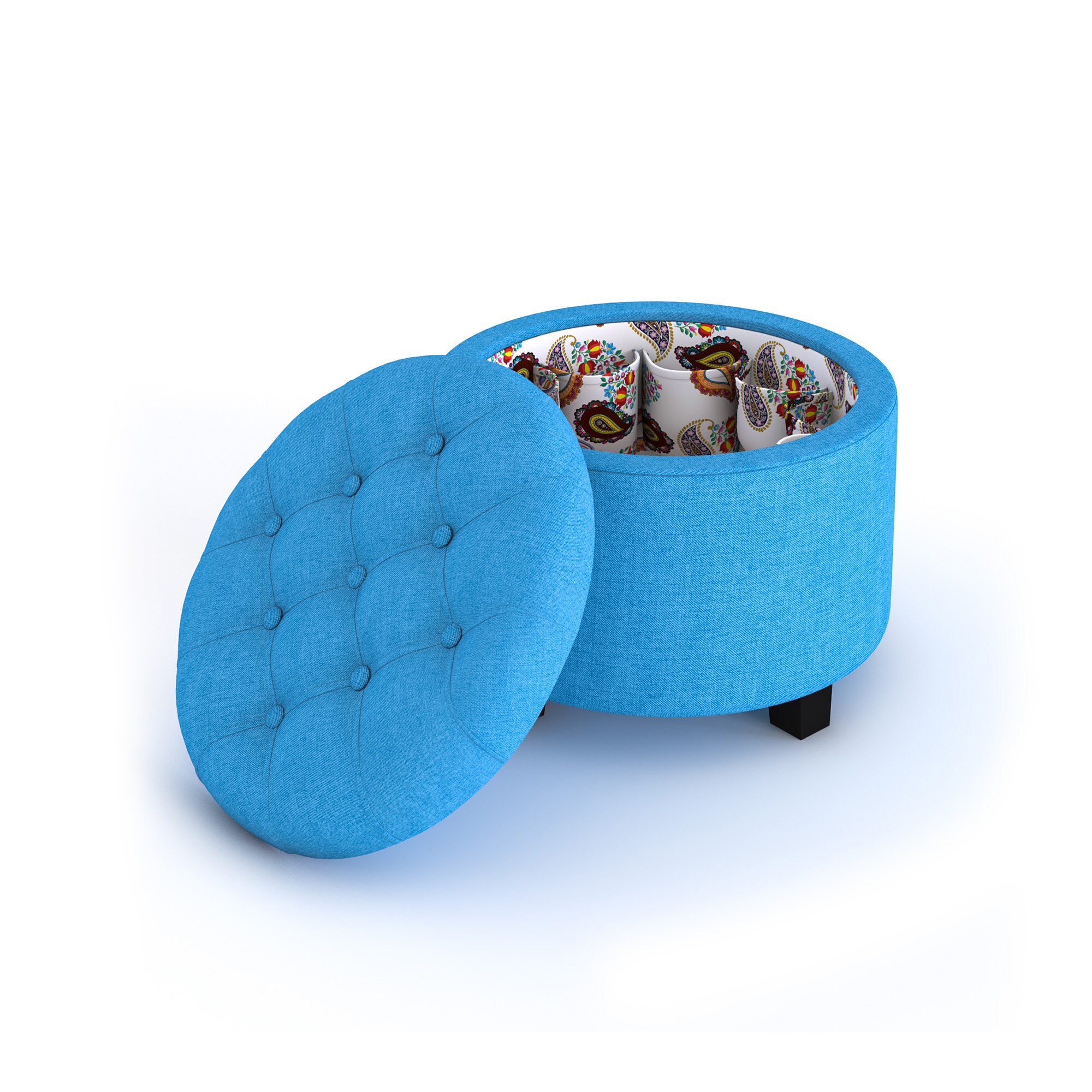 Shop Porch Den Parkwood Round Ottoman With Shoe Holder Insert