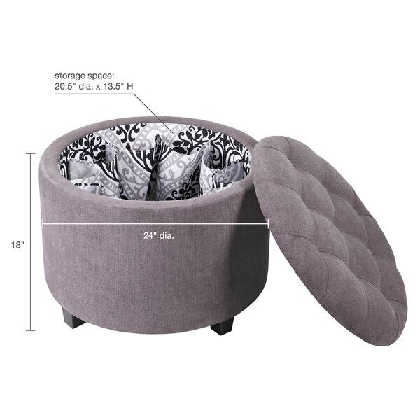 Shop Porch Den Parkwood Round Ottoman With Shoe Holder Insert