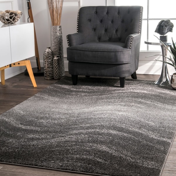 nuLOOM Contemporary Ombre Waves Grey Rug (7'6 x 9'6)