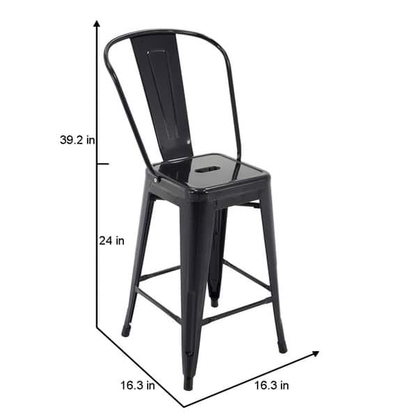 Porthos Home Indoor&Outdoor RustResistant Metal CounterstoolSet of 4