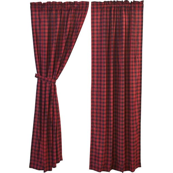 Shop Red Rustic Curtains Vhc Cumberland Panel Pair Rod Pocket