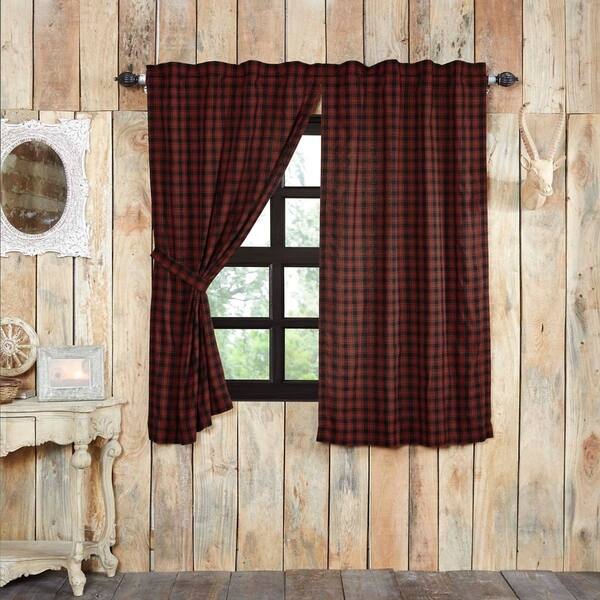 Shop Red Rustic Curtains Vhc Cumberland Panel Pair Rod Pocket