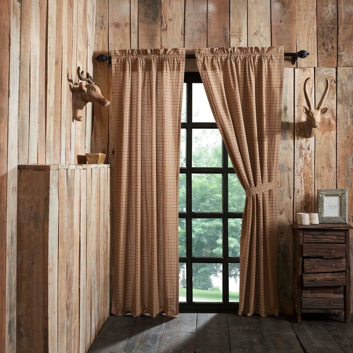 Shop Tan Rustic Curtains Vhc Millsboro Panel Pair Rod Pocket