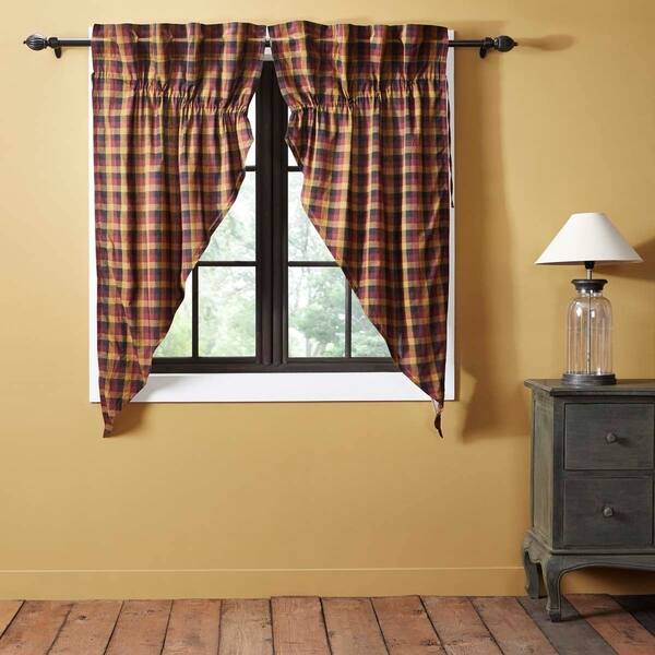 Shop Red Primitive Curtains Vhc Heritage Farms Prairie Panel Pair