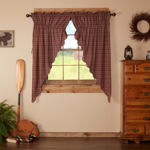 Millsboro Window Lined Valance Primitive Log Cabin Rustic Navy