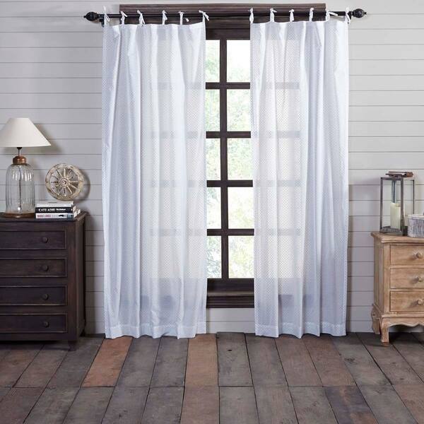 Shop White Farmhouse Curtains Vhc Nora Panel Pair Tie Top Cotton