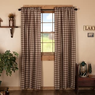 Shop Brown Rustic Curtains Vhc Rory Panel Pair Rod Pocket Cotton