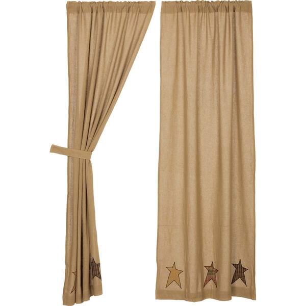 Shop Stratton Burlap Applique Star Panels Set Of 2 84x40 Free