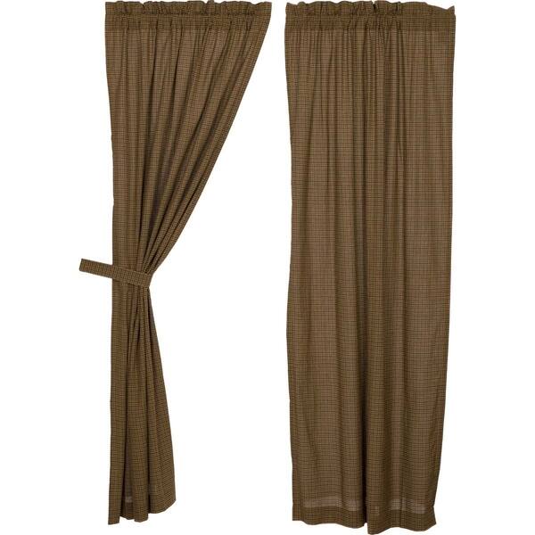 Shop Green Rustic Curtains Vhc Tea Cabin Green Plaid Panel Pair