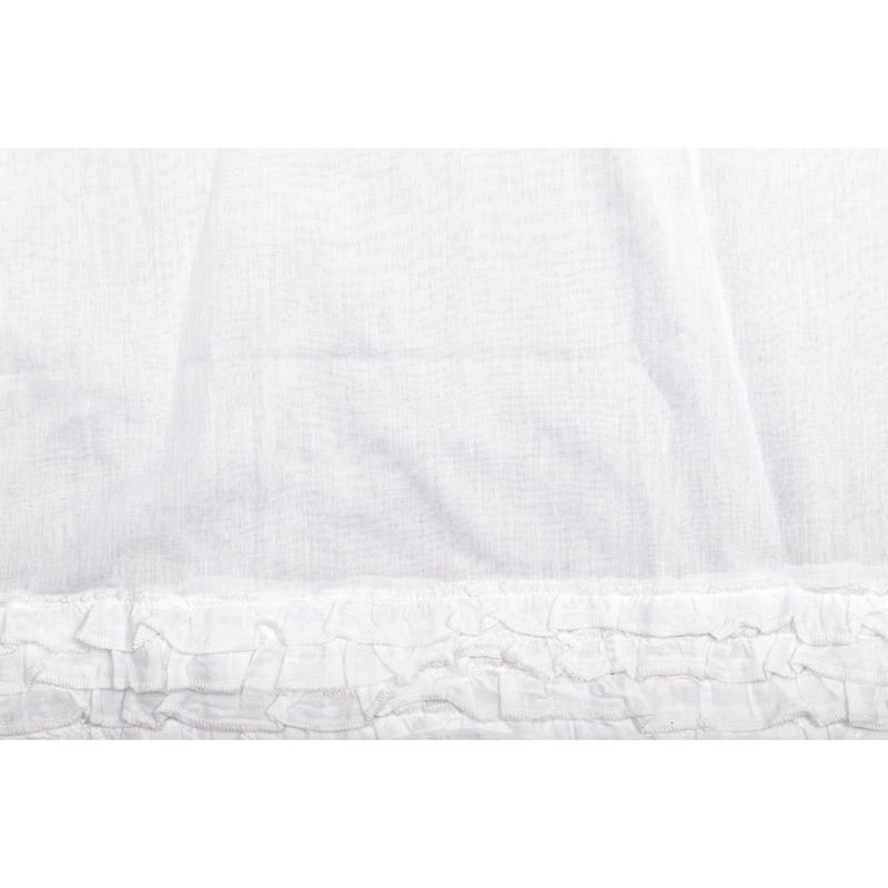 White Ruffled Sheer Prairie Short Panel Set 2 63x36x18 - Prairie Panel 63x36