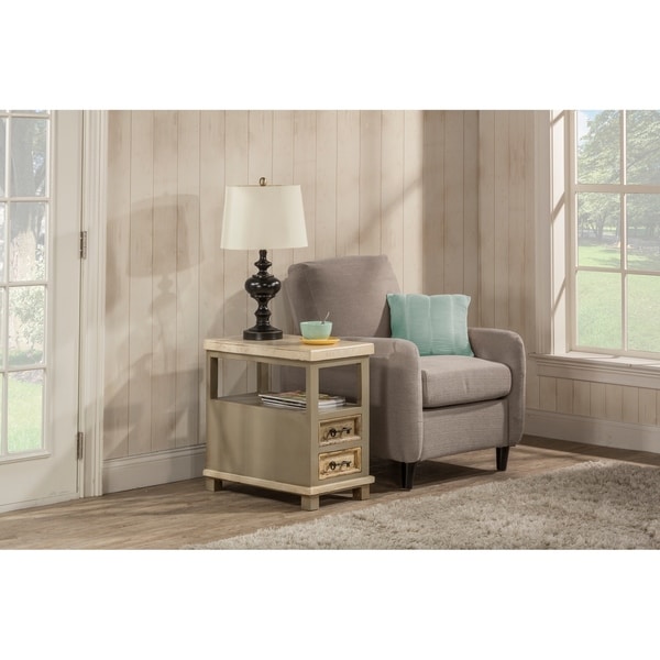 Hillsdale Furniture Larose End Table , White and Gray