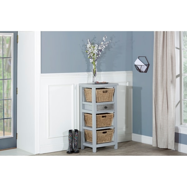 Hillsdale Furniture Tuscan Retreat Basket Stand with Baskets, Blue