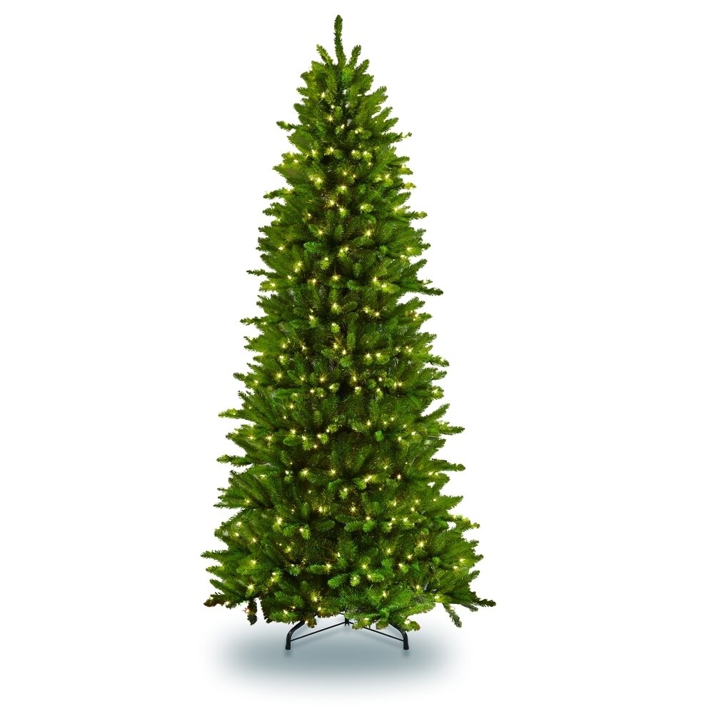 Shop Puleo International 12 Pre Lit Slim Fraser Fir Artificial Christmas Tree 1200 Ul Listed Clear Lights Overstock 17847094