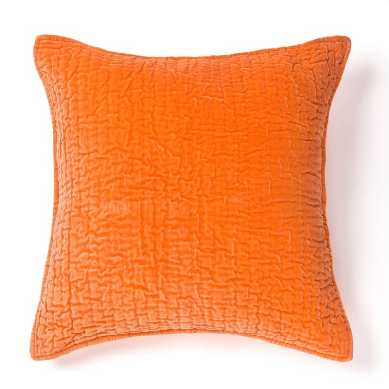 Evan Cotton Velvet Decorative Throw Pillow - Orange