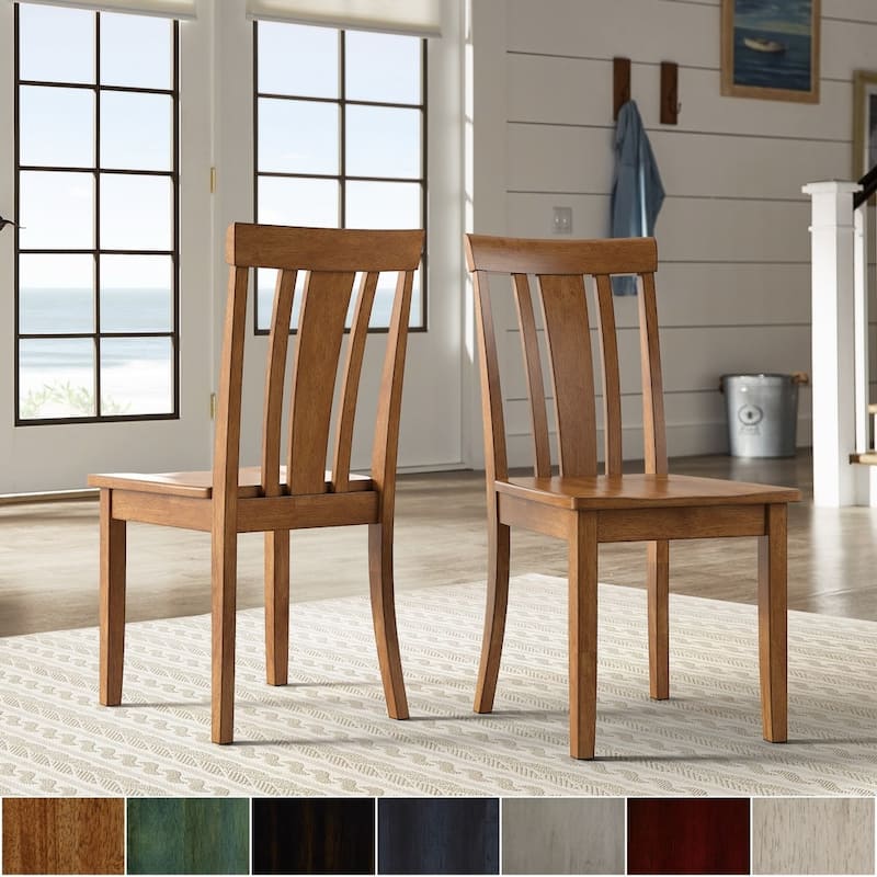 Wilmington II Slat Back Wood Dining Side Chairs by iNSPIRE Q Classic (Set of 2)