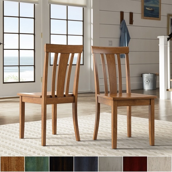 Wilmington II Slat Back Wood Dining Side Chairs by iNSPIRE Q Classic (Set of 2). Opens flyout.