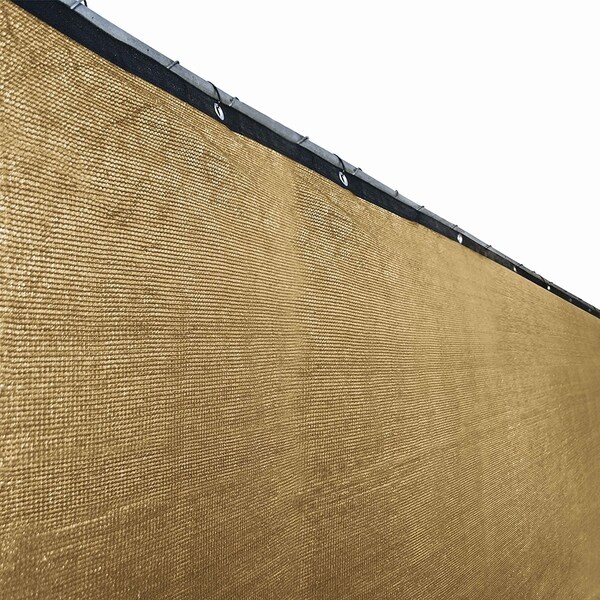 ALEKO 6'X150' Aluminum Eye Fence Privacy Outdoor Backyard Beige Screen