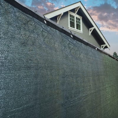 ALEKO 5'x50' Fence Privacy Green Windscreen Mesh Fabric with Grommets - 5 x 50 feet