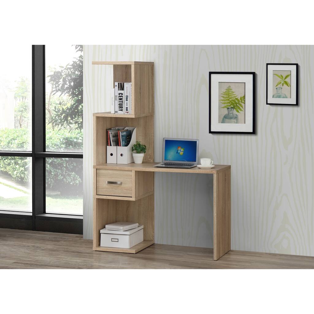 Sonoma Desk With Attached Bookcase and Drawer/OAK