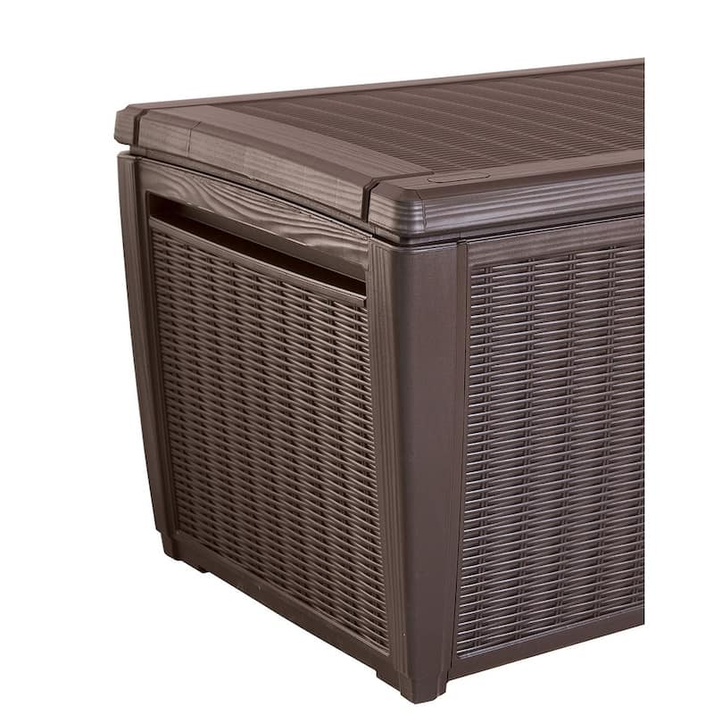 Keter Sumatra 135 Gallon Large Durable Resin Outdoor Storage Deck Box For Furniture and Supplies