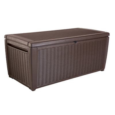 Keter Sumatra 135 Gallon Large Durable Resin Outdoor Storage Deck Box For Furniture and Supplies