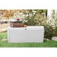 preview thumbnail 10 of 18, Keter Sumatra 135 Gallon Durable Resin Outdoor Storage Rattan Deck Box and Comfortable Seating White