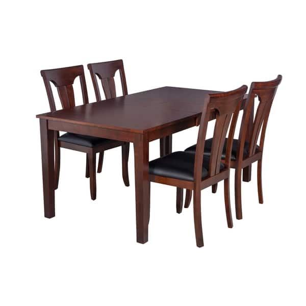 Shop Black Friday Deals On 5-Piece Solid Wood Dining Set "Boswell", Modern Kitchen Table Set, Espresso - Overstock - 17853519