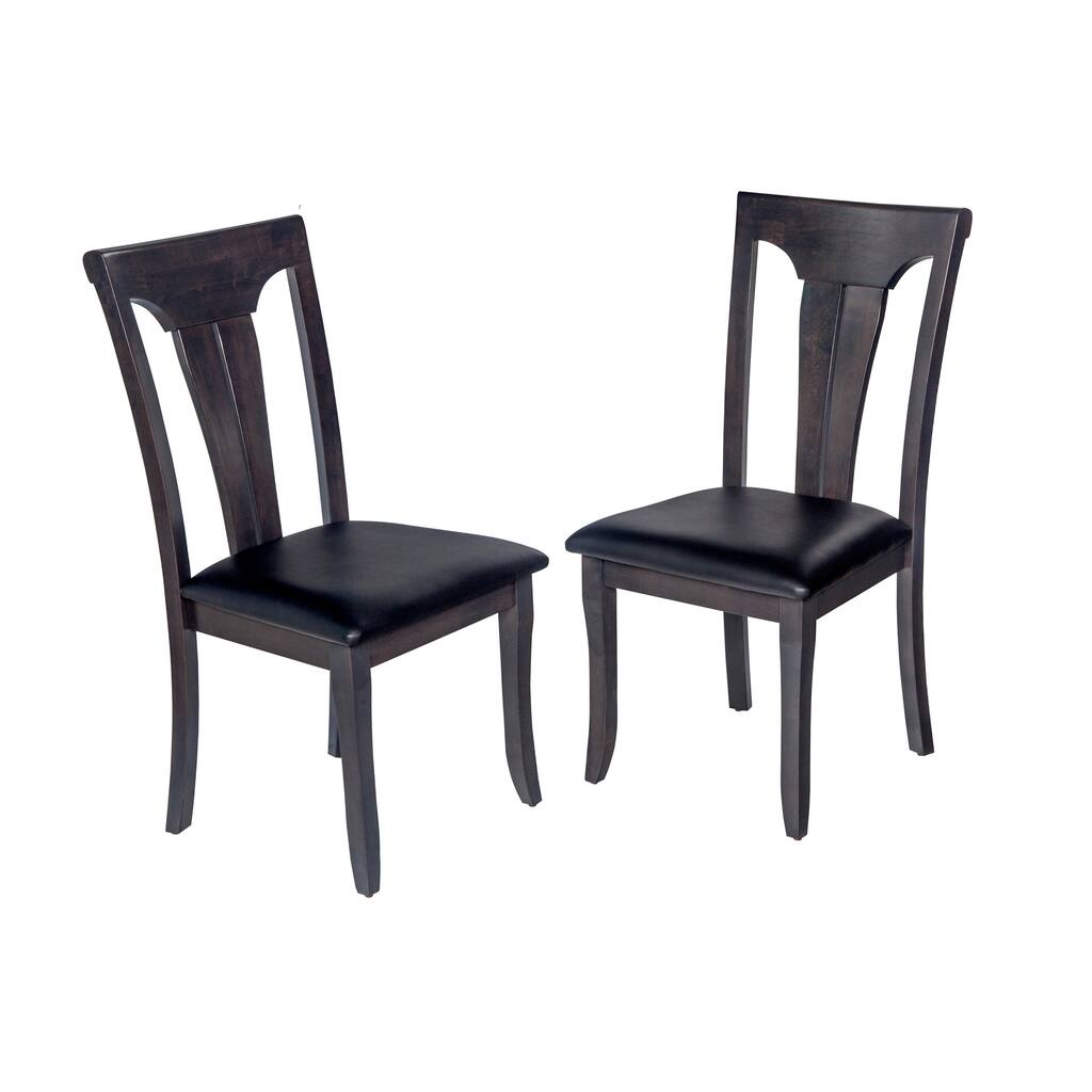 Solid Wood Sturdy Dining Chair / Modern Kitchen Chair, Dark Gray (Set of 2)