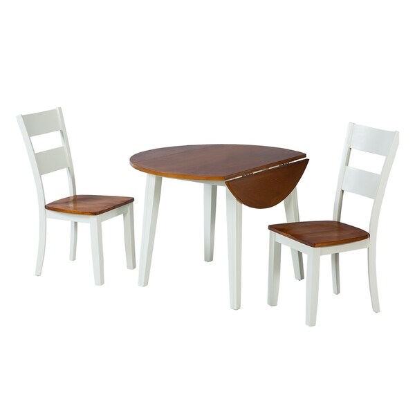 Shop 3-Piece Solid Wood Dining Set "Caroline", Modern ...