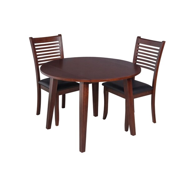 3-Piece Solid Wood Dining Set "Caroline", Modern Kitchen Table Set, Espresso