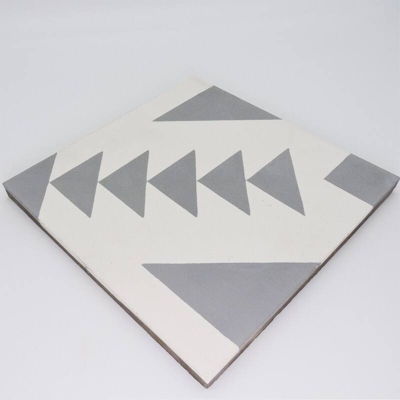 Handmade Tadla in Grey and White Tile, Pack of 12 (Morocco)