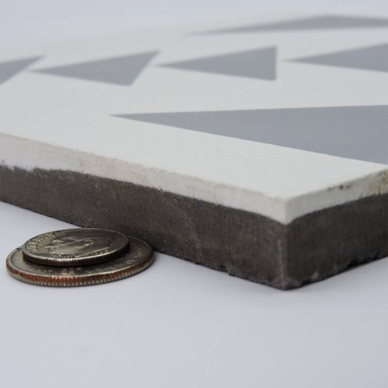 Handmade Tadla in Grey and White Tile, Pack of 12 (Morocco)