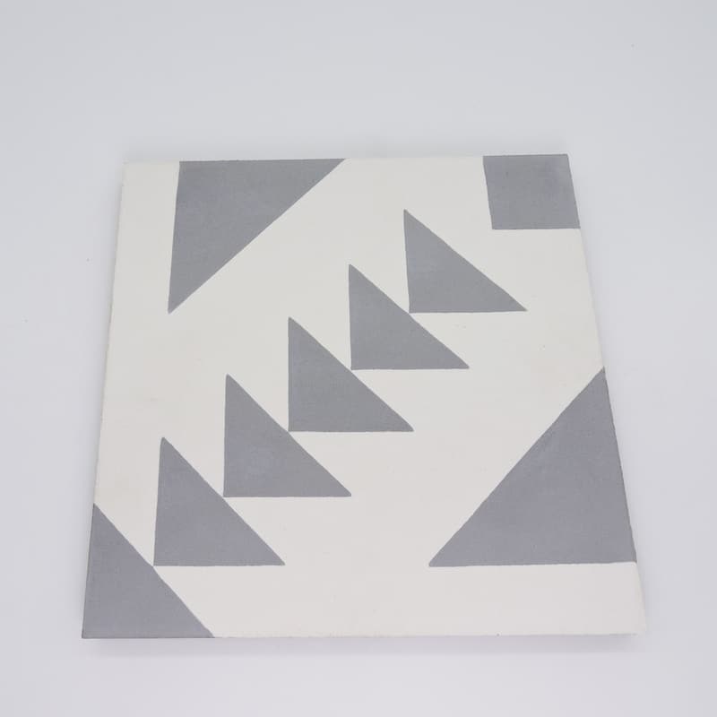 Handmade Tadla in Grey and White Tile, Pack of 12 (Morocco)