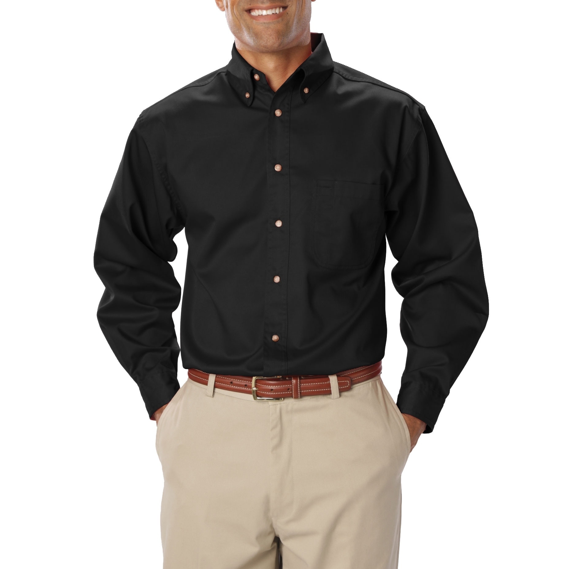 mens black button down collar shirt