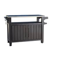 Keter Unity XL Indoor Outdoor Serving Cart Prep Station with Storage