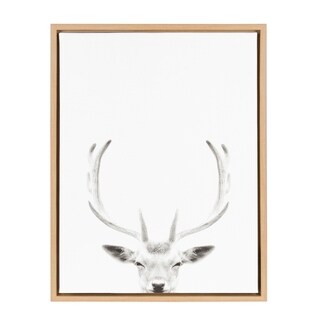 Sylvie Deer Portrait 18x24 Natural Framed Canvas Wall Art