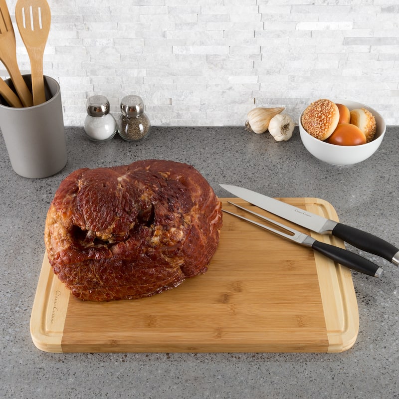 Classic Cuisine Two Tone Bamboo Cutting Board - Natural