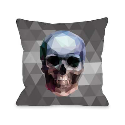 Skullica - Gray Multi 16 or 18 inch Throw Pillow by OBC