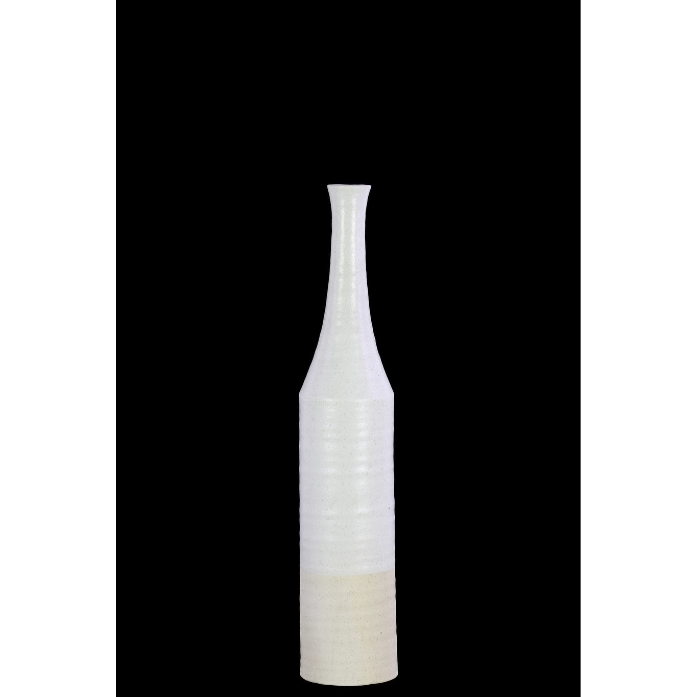 Silver//White Urban Trends 46319 Ceramic Bottle Vase with Narrow Mouth