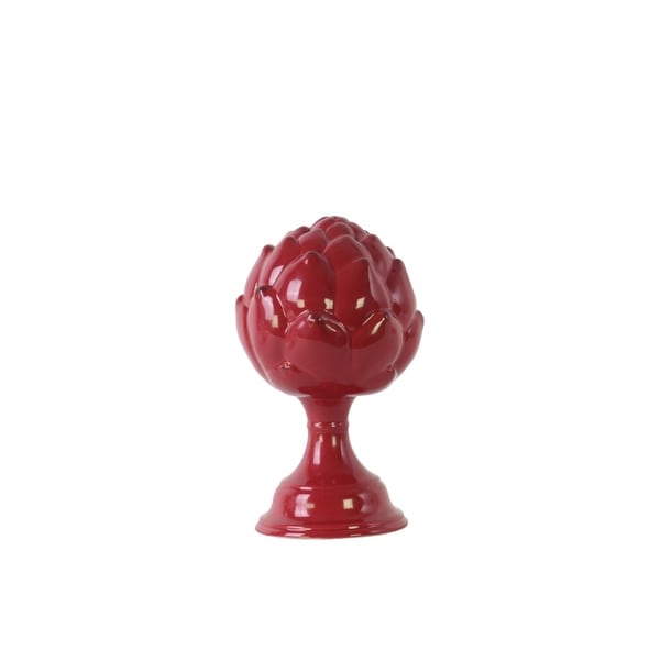 Urban Trends Ceramic Artichoke Figurine On Pedestal in Gloss Finish, Small - Red - N/A