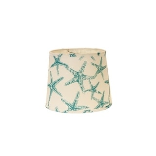 Somette Aqua Star Fish 10 inch Drum Lamp Shade with Washer