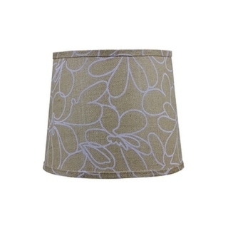 Somette White Floral Print 14 inch Drum Lamp Shade with Washer