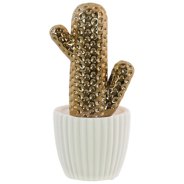 UTC52606 Ceramic Figurine Gloss Finish White, Gold
