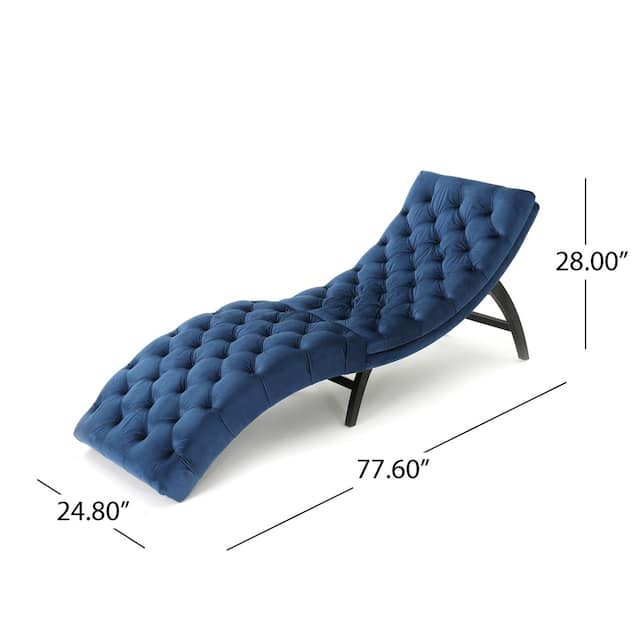 Garret Tufted Velvet Chaise Lounge by Christopher Knight Home